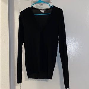 V Neck Lace Long Sleeve Top